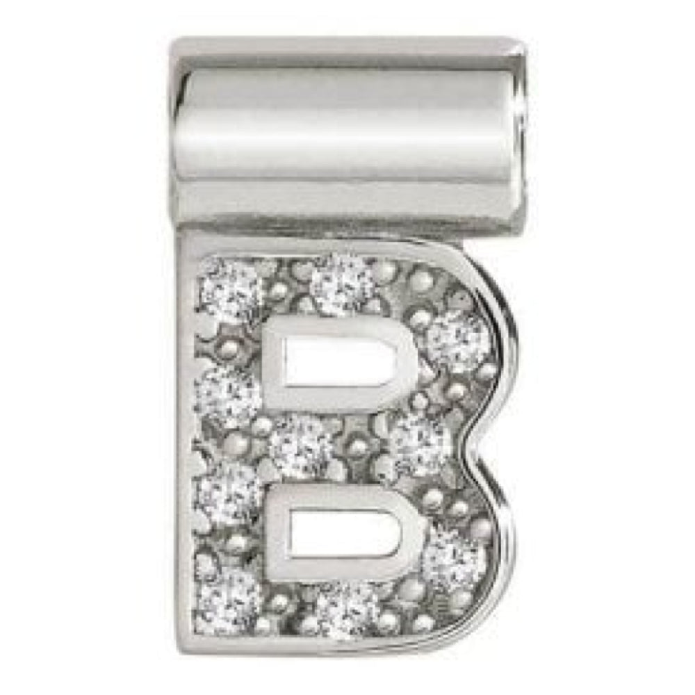 Seimia Silver Cubic Zirconia Letter B Charm