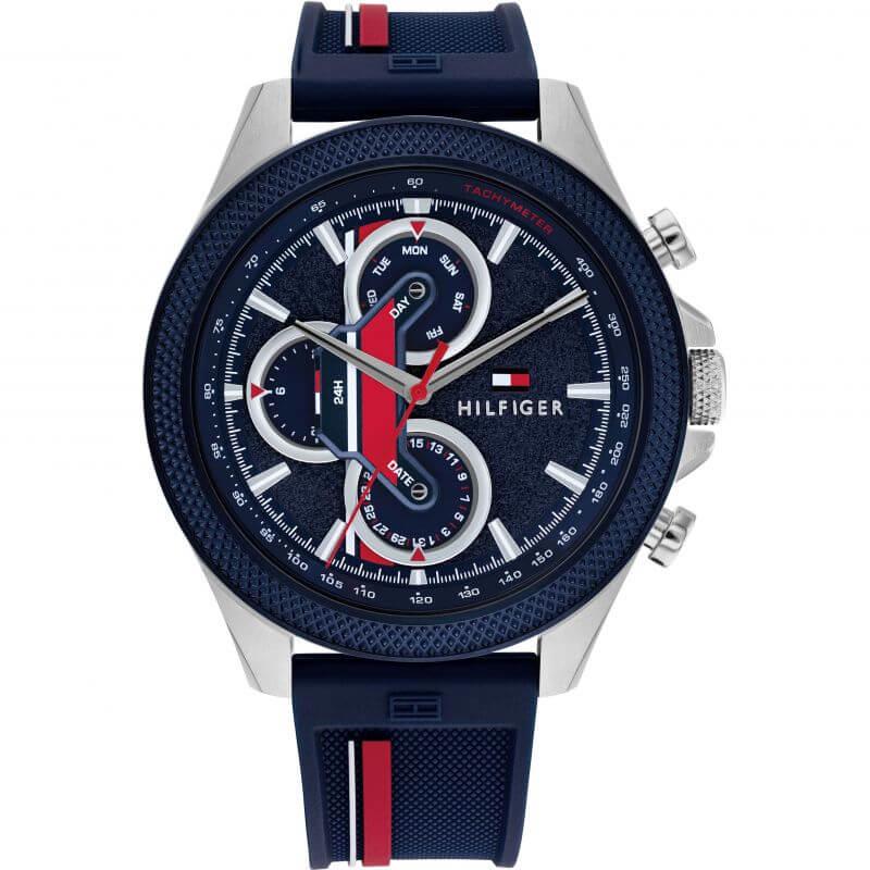 Clark Blue Chronograph Dial Silicone Strap Watch