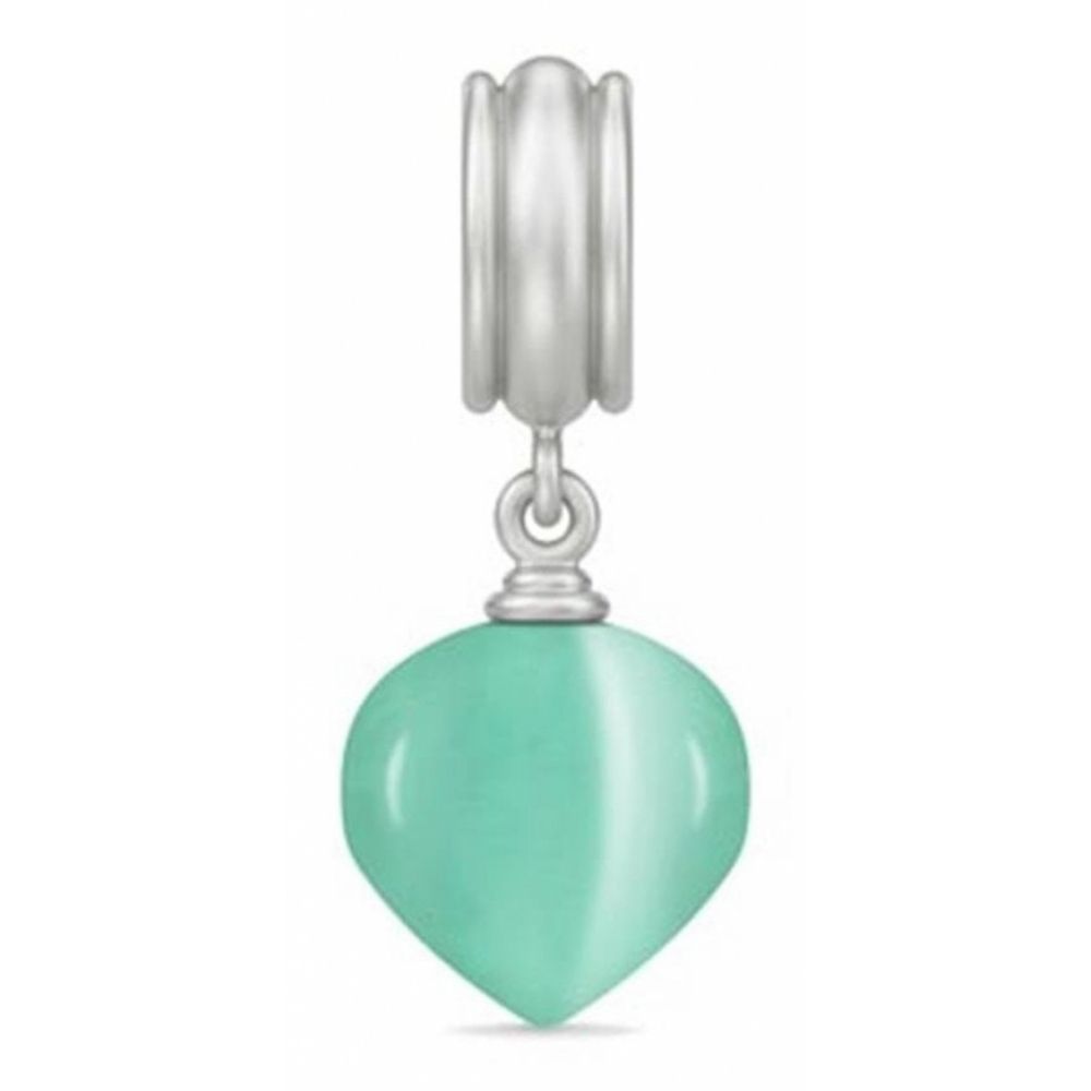 Mint Moon Crystal Drop Sterling Silver Charm