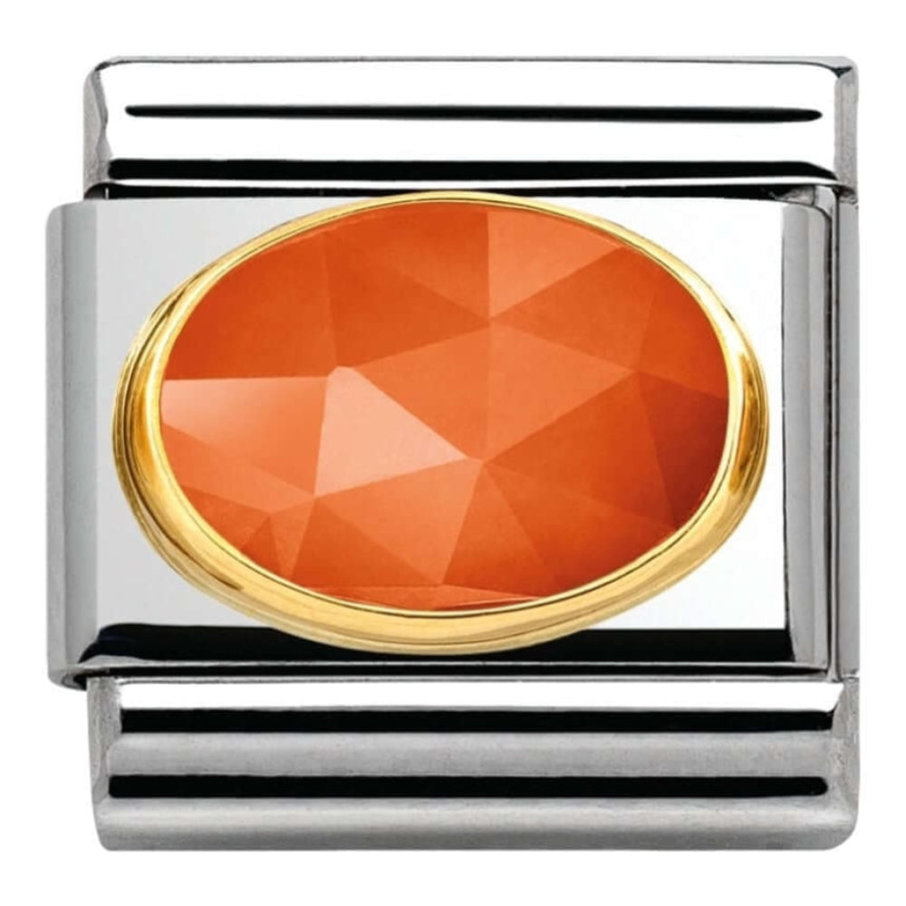 Classic Gold Set Orange Jade Link