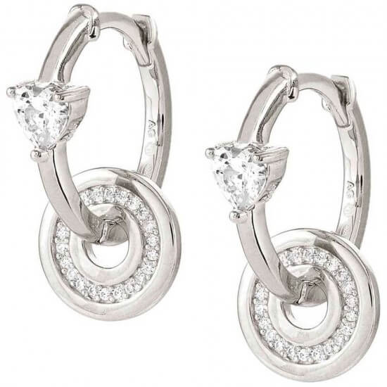 Sentimental Silver & CZ Heart Hoop Earrings