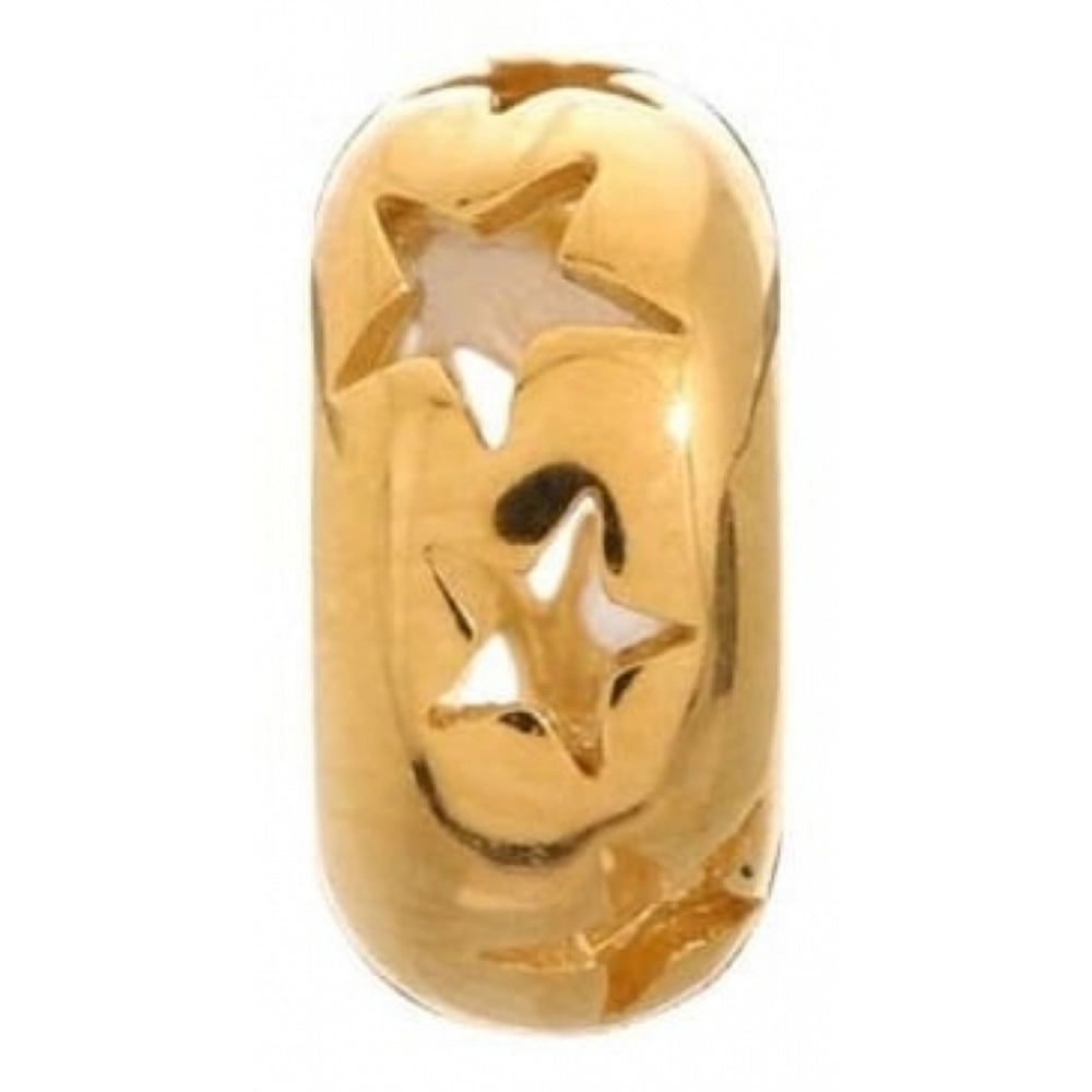 Gold Plated Star Patteren Round Charm