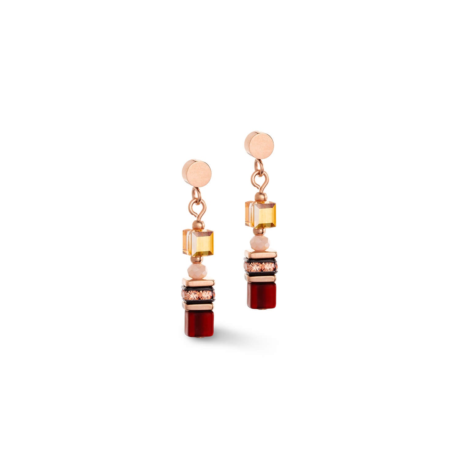 Cube Story Sparkling Multicolour Indian Summer Earrings With Stickpin