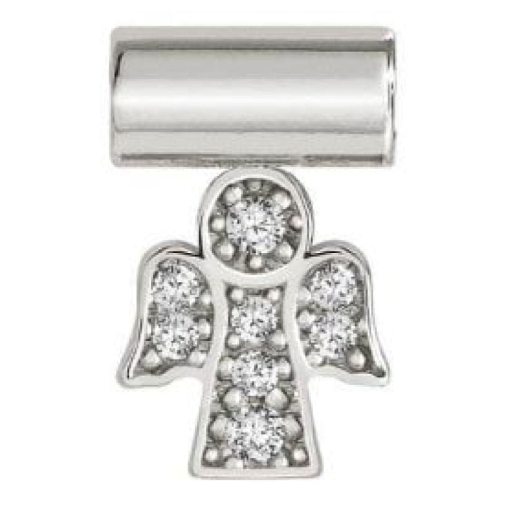 Seimia Silver Cubic Zirconia Angel Charm
