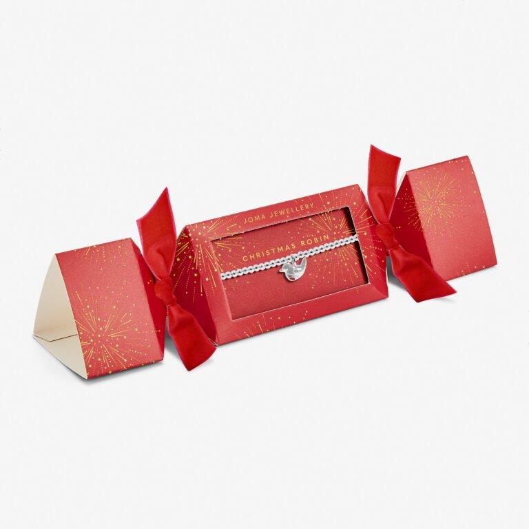 Christmas Cracker 'Christmas Robin' Silver Plated Bracelet