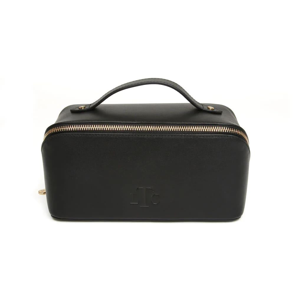 The London Train Case Co.- Black Leather Train Case