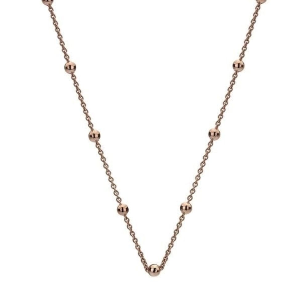 24" Sterling Silver Rose Plated Intermitent Bead Chain