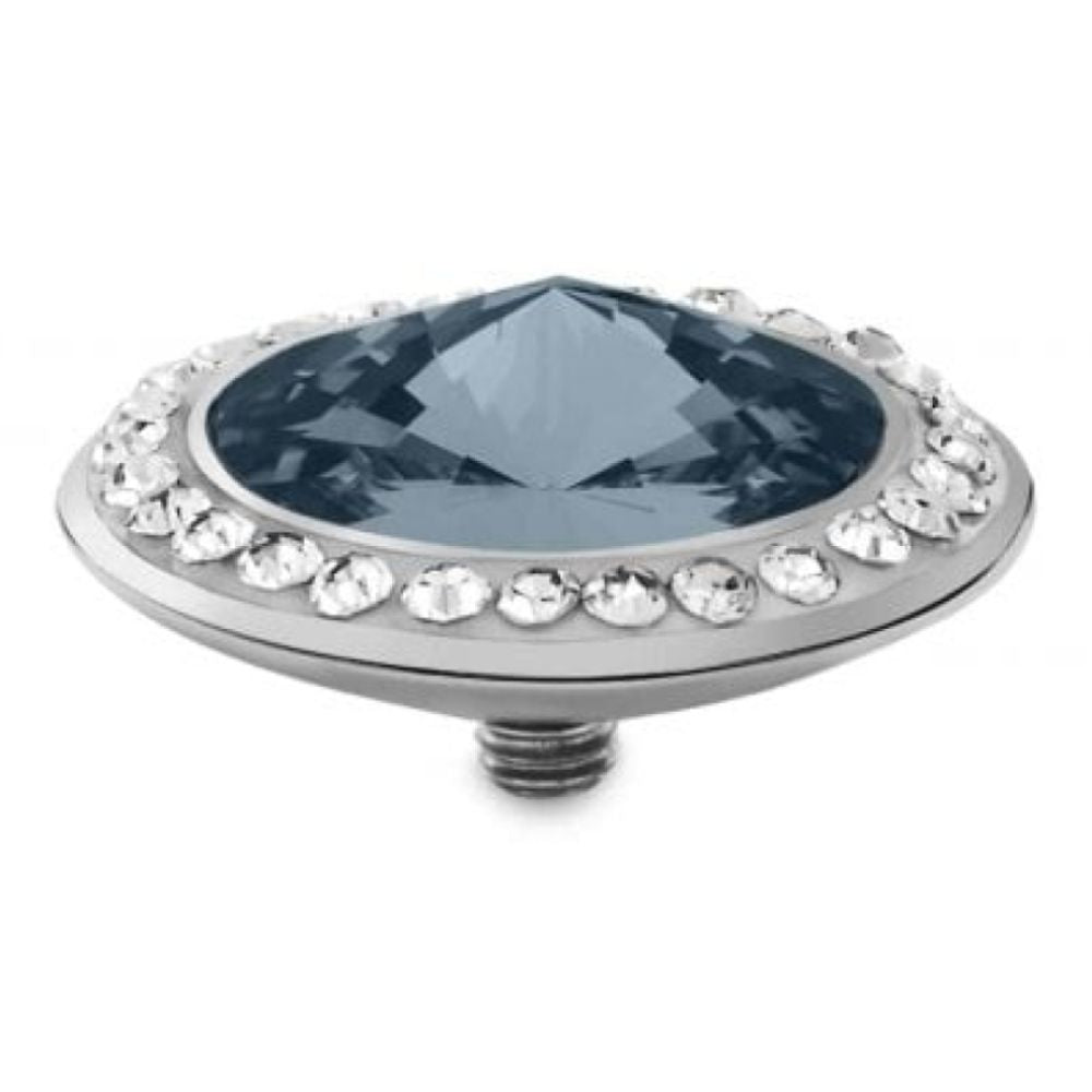 Famosa Silver 16mm Tondo Deluxe Ring Top Denim Blue