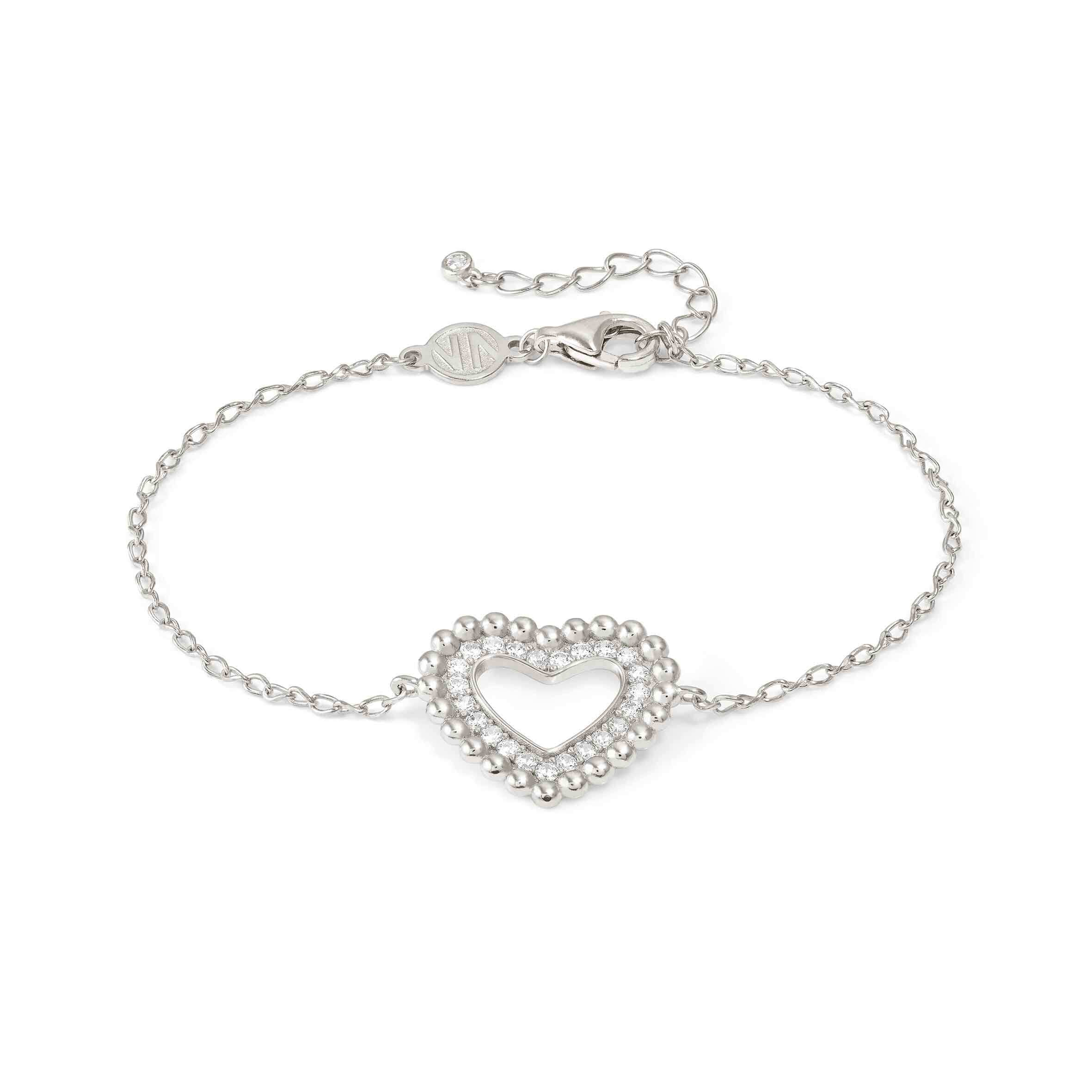 Lovecloud Silver Stone Set Heart Bracelet