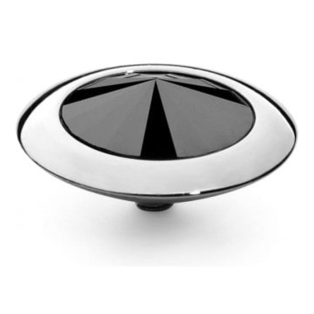 Famosa Silver 16mm Tondo Ring Top Jet Hematite