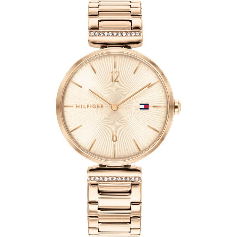 Aria Classic Ionic Plated Carnation Gold Steel Ladies Watch