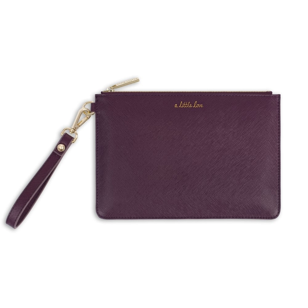 SECRET MESSAGE POUCH - A LITTLE LOVE/CARRY A LITTLE LOVE WITH YOU WHEREVER YOU GO - mulberry - 16x24cm