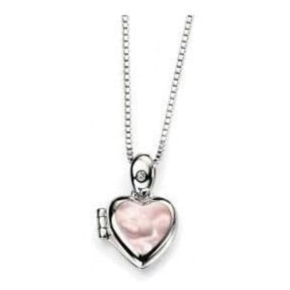 Children's Silver Pink Heart Pendant Necklace
