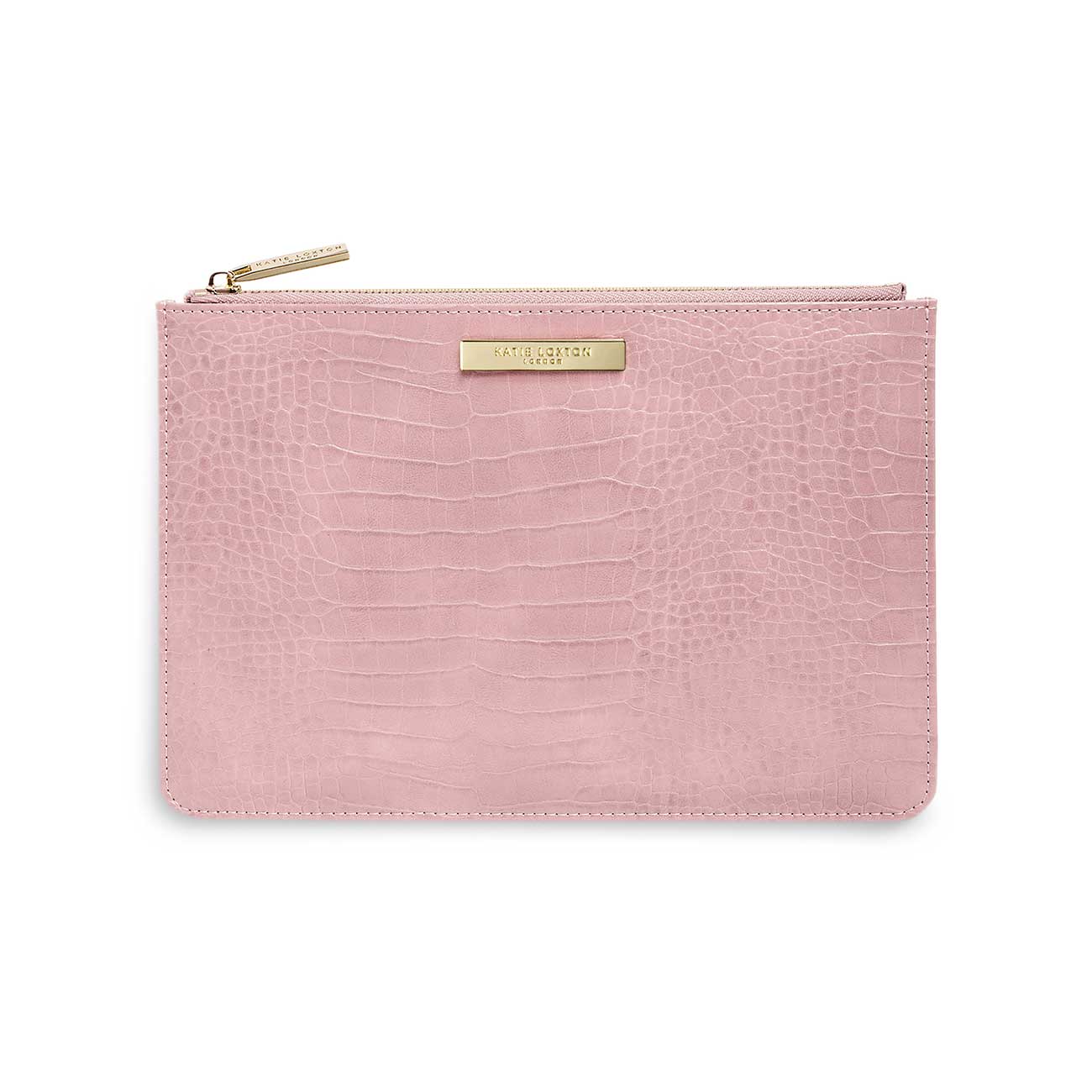 Celine Faux Croc Perfect Pouch | Pink