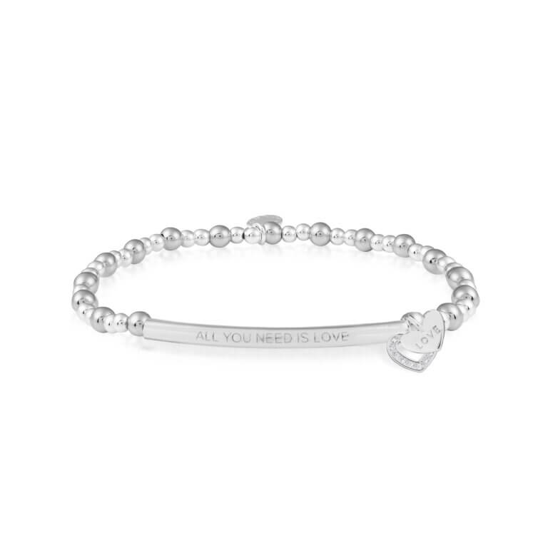 Bracelet Bar | All You Need Is Love | Silver | Bracelet | 17.5cm Stretch