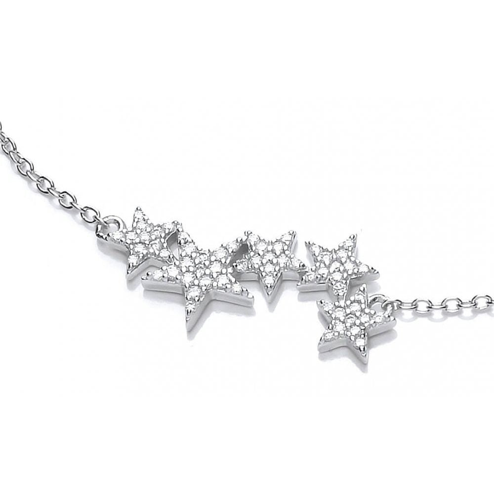 Silver & CZ Shooting Stars Bracelet