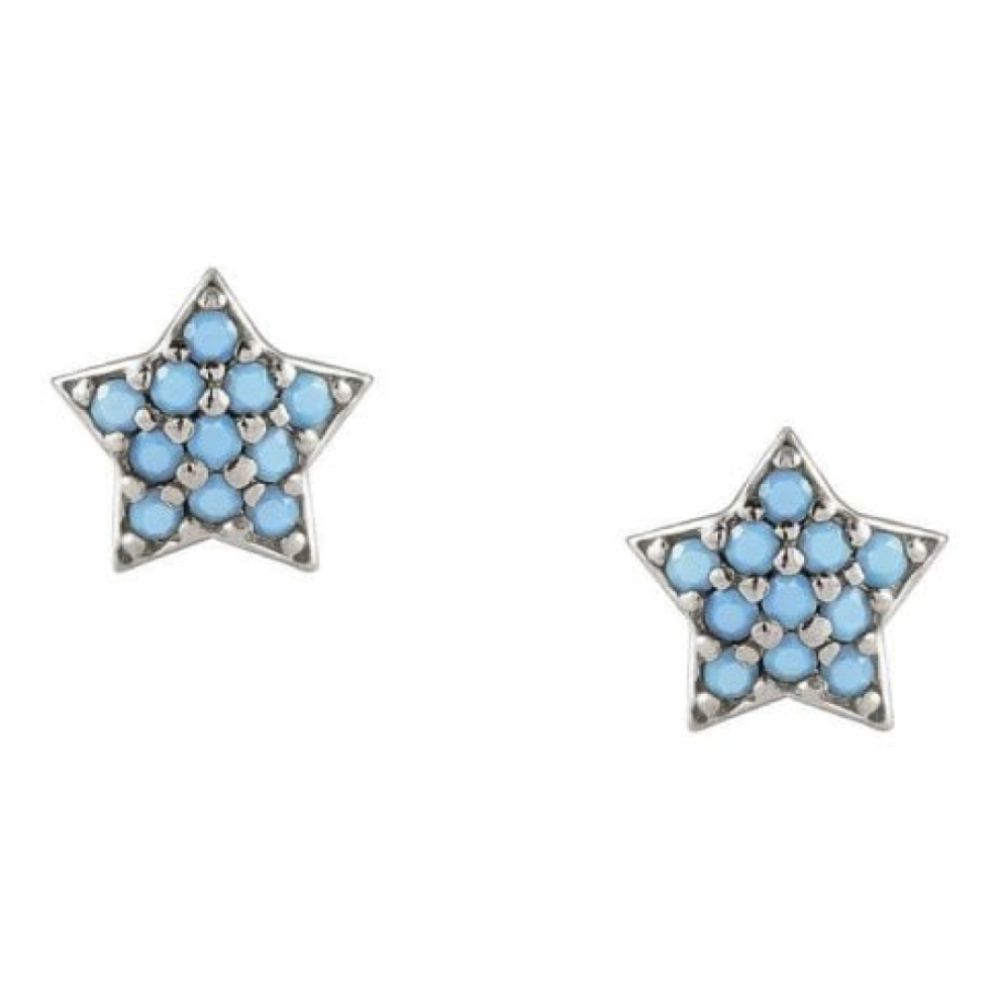 Gioie 925 Silver Earrings And Cubic Colored Zirconia (015_Silver Star)