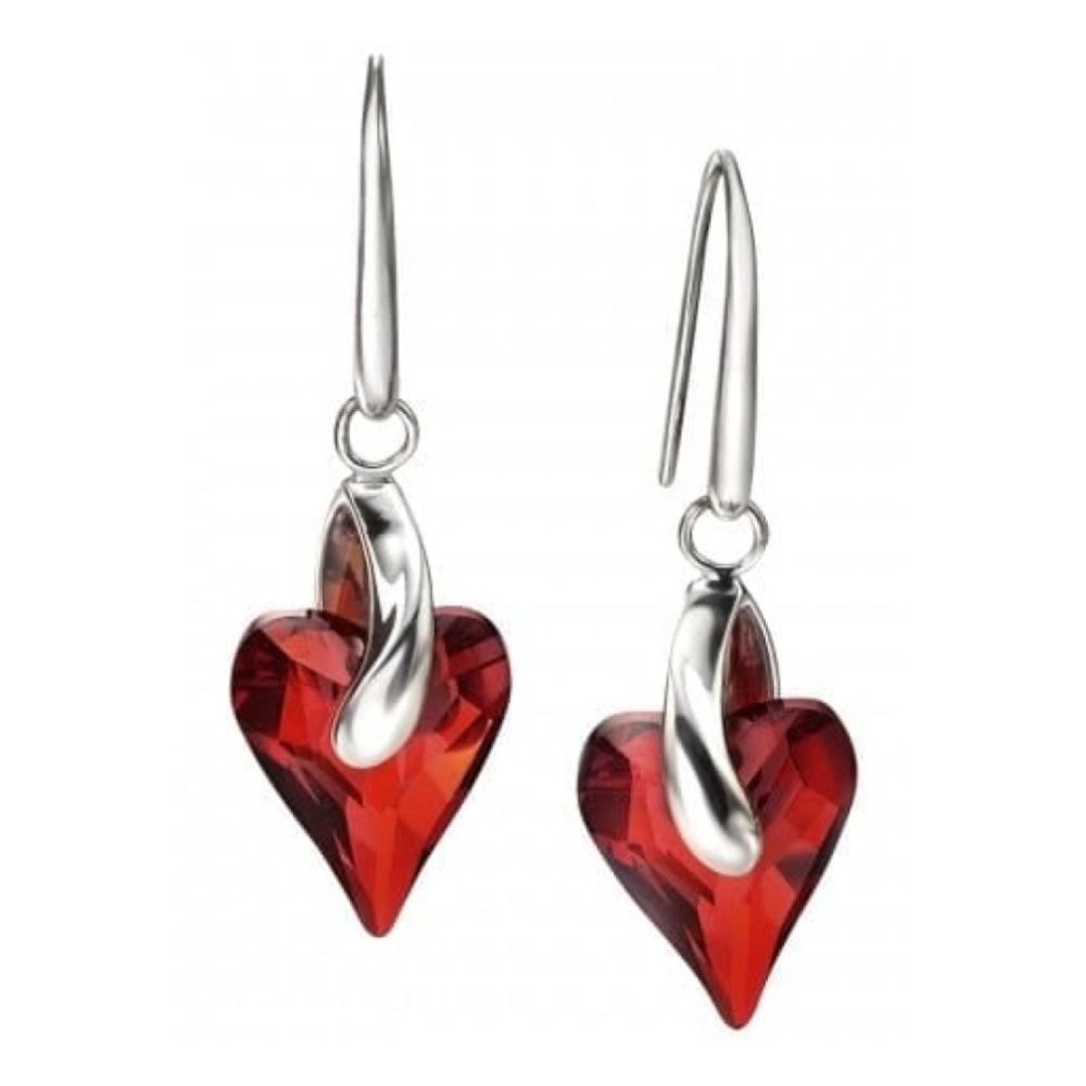 Ladies Magma Red Swarvoski Crystal Earrings