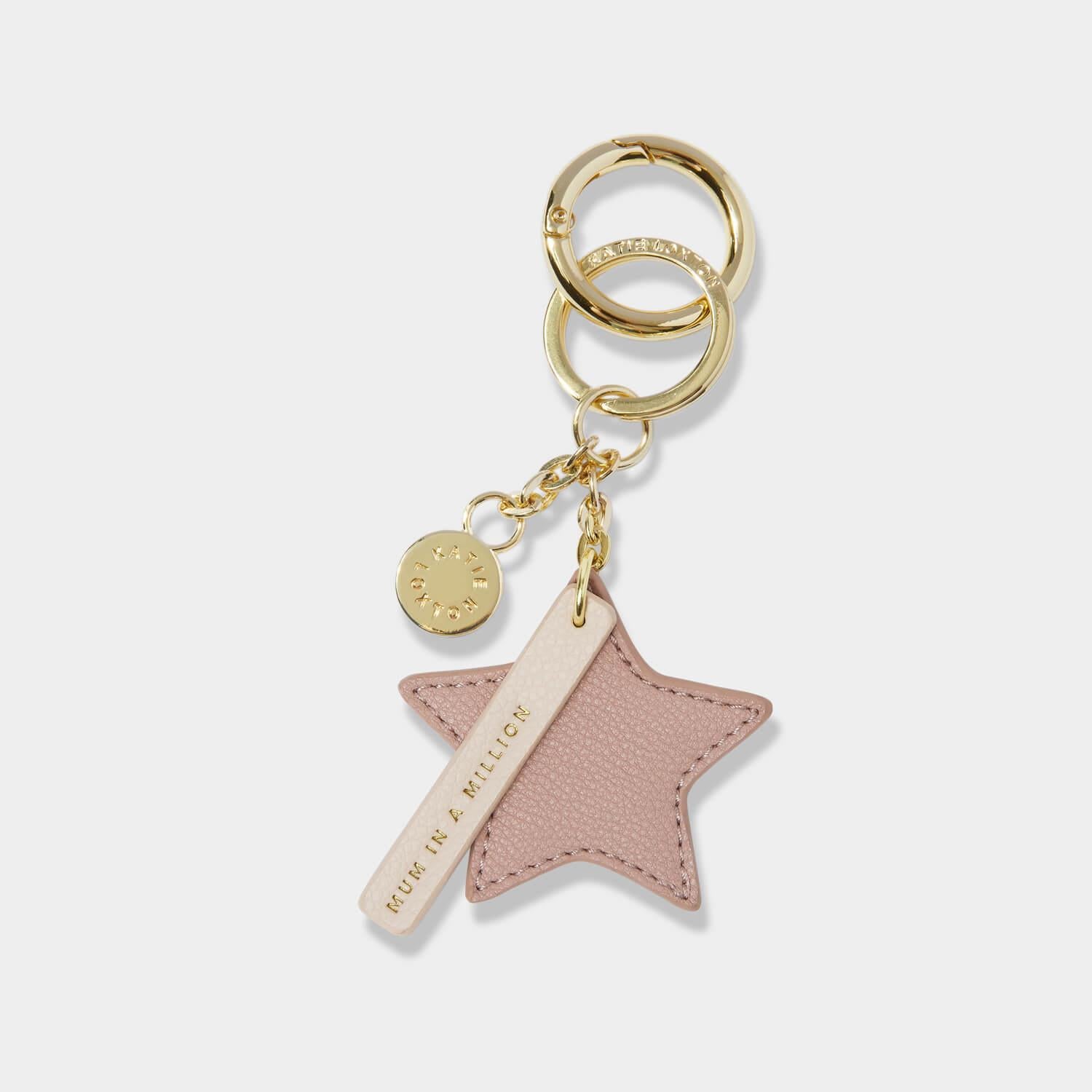 Chain Keyring 'Mum In A Million' in Dusty Pink