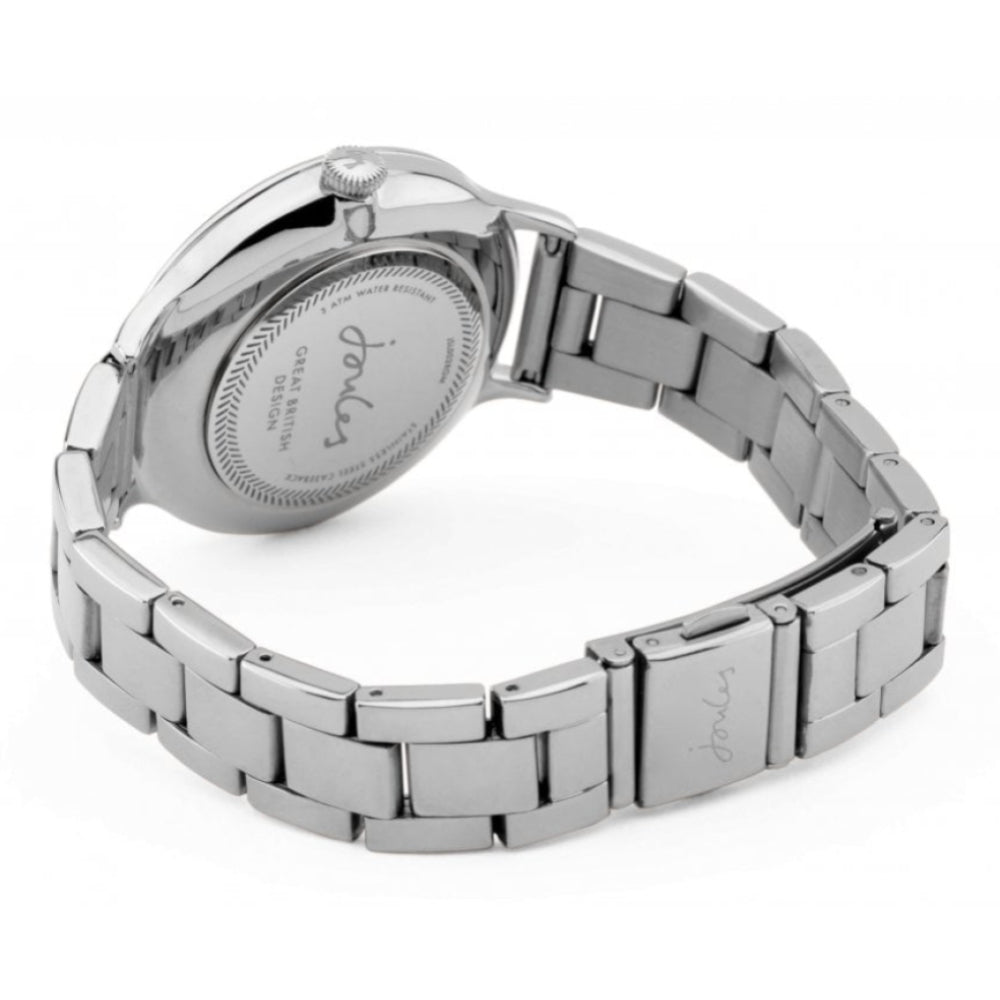 Silver Bracelet Ladies Watch Black Printed Dial