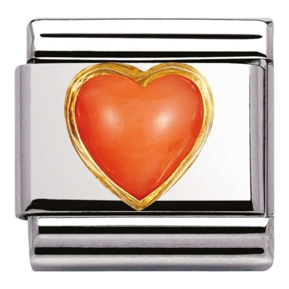 Classic Gold Set Coral Heart Link