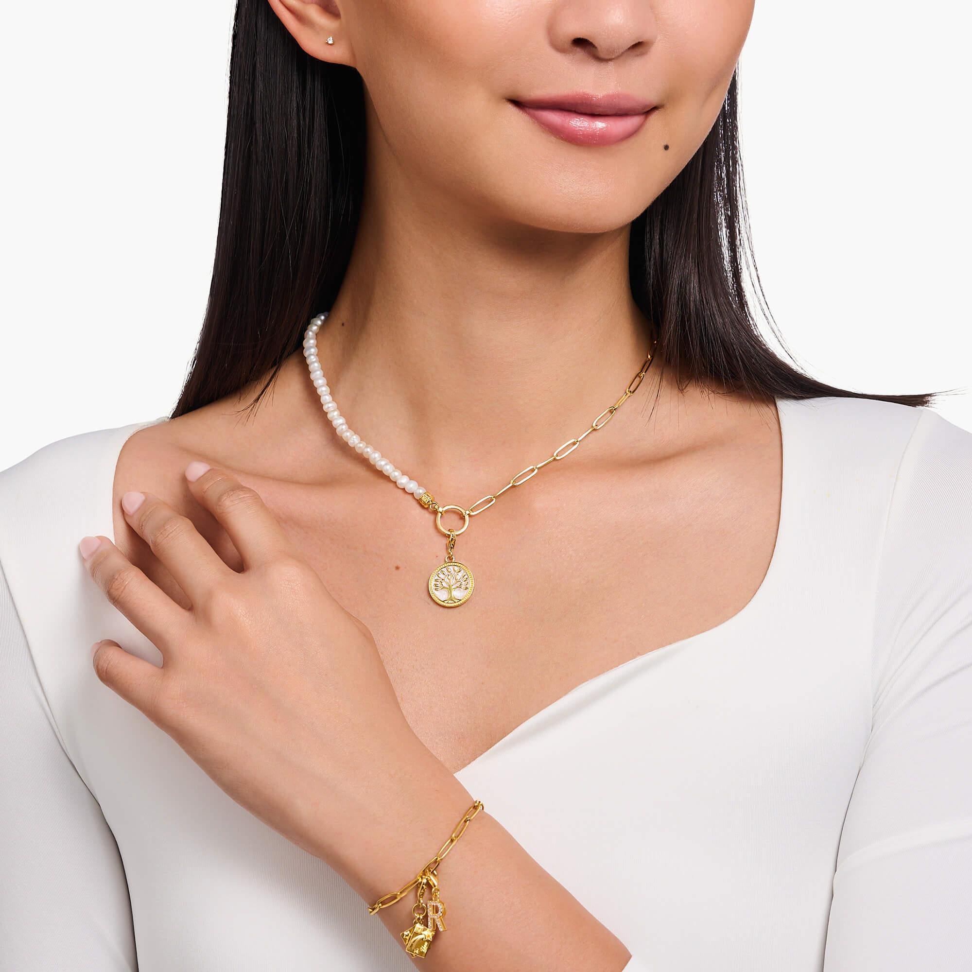 Gold Plated Tree-of-Love With White Enamel Charm