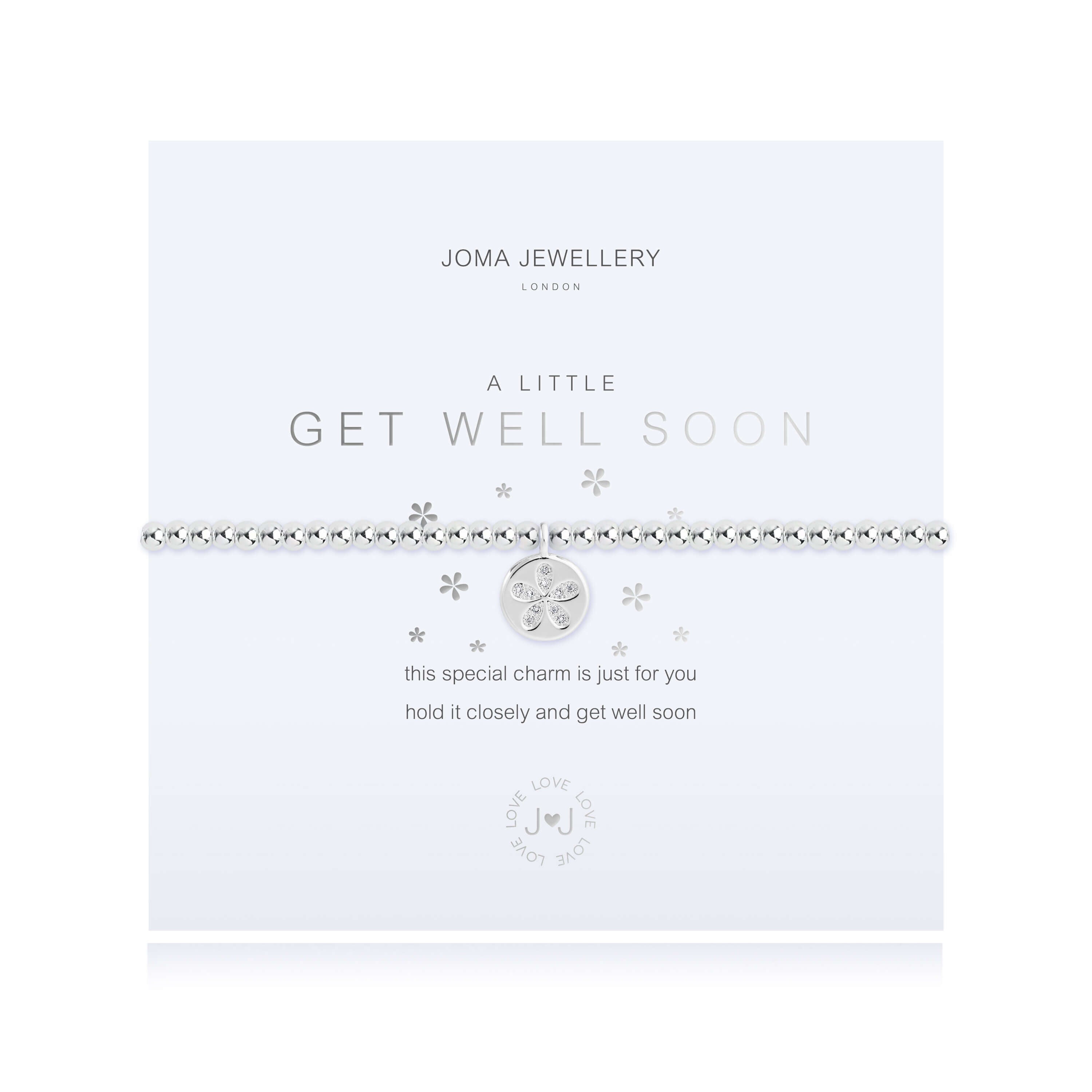 A Little Get Well Soon Silver Stretch Bracelet 17.5cm