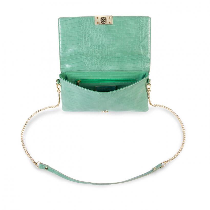 Celine Faux Croc Crossbody Bag | Mint Green