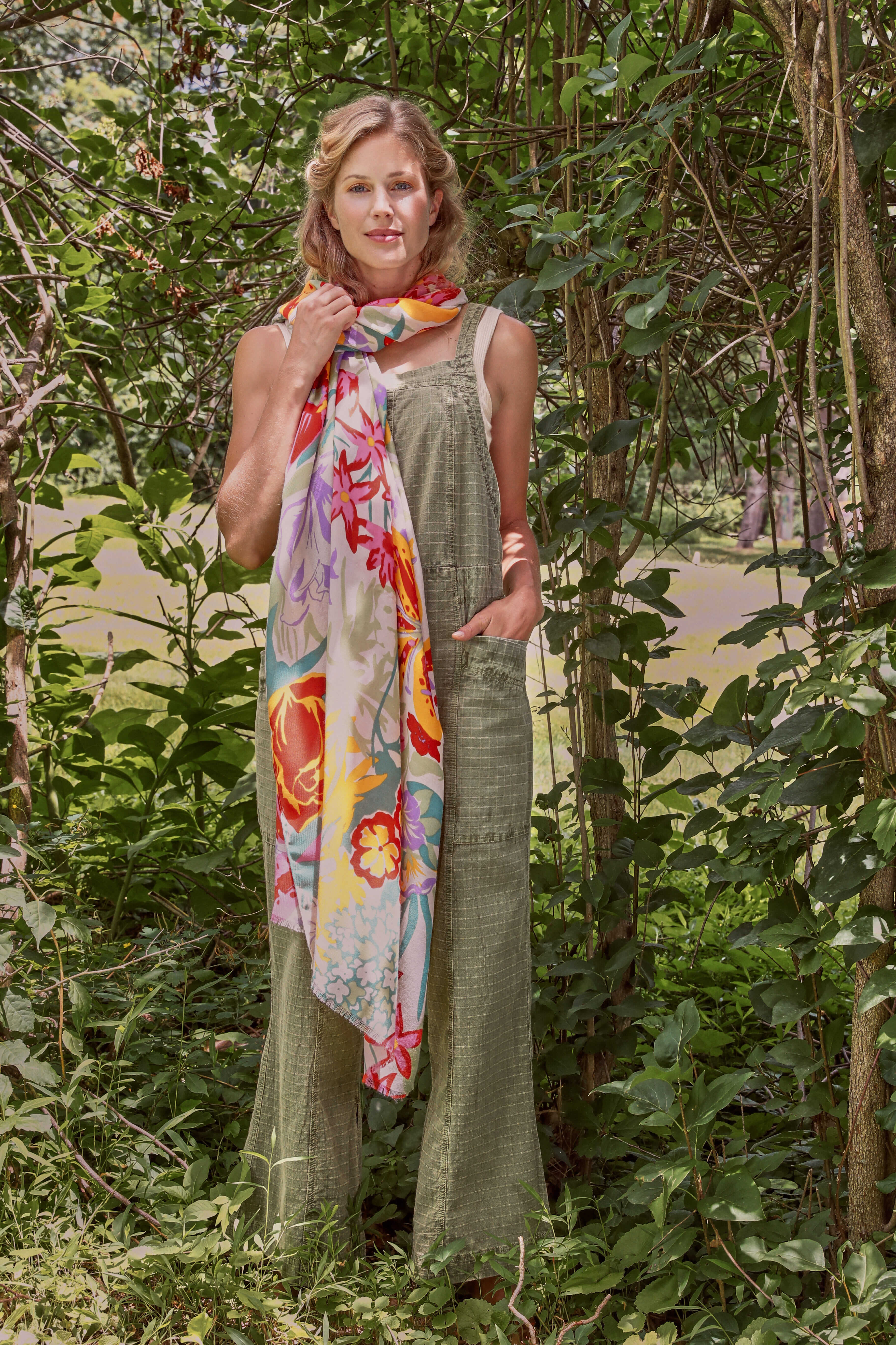 Springtime Wildflowers Print Scarf