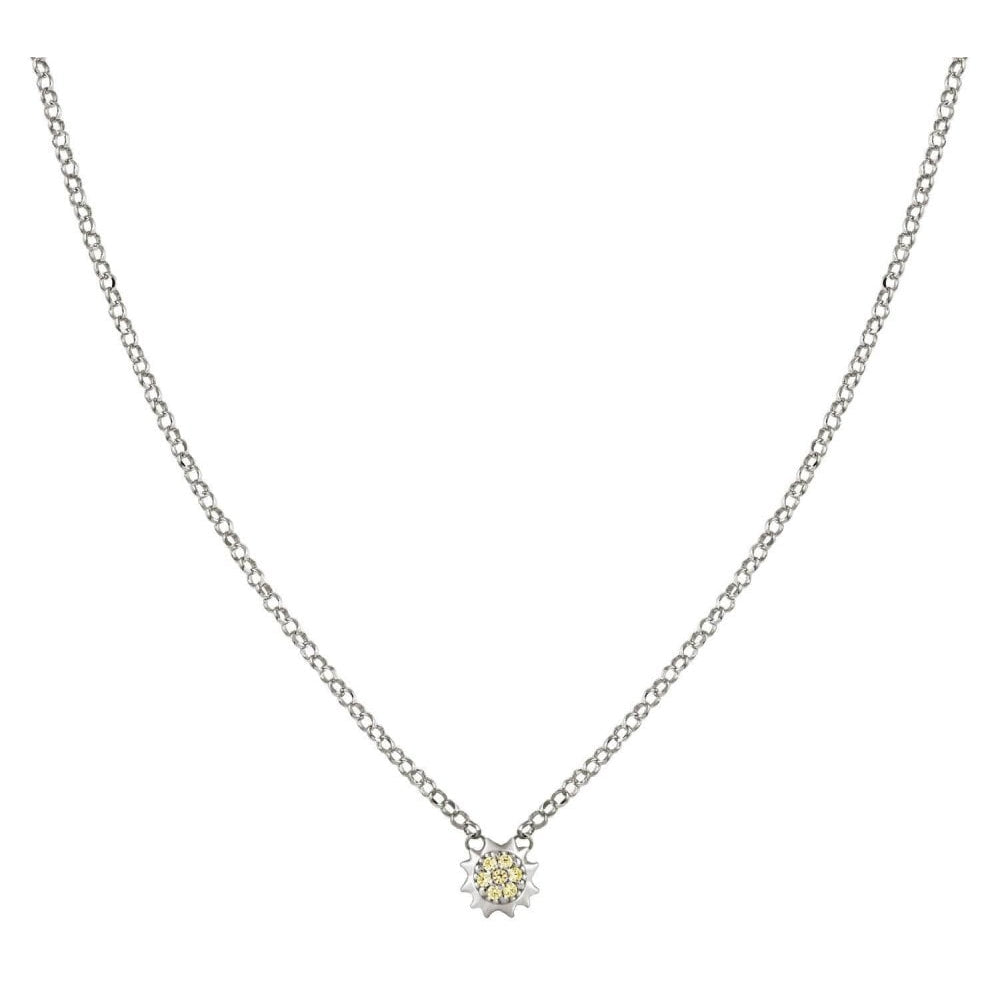 Gioie 925 Silver Necklace And Cubic Zirconia Colored (020_Silver Sun)