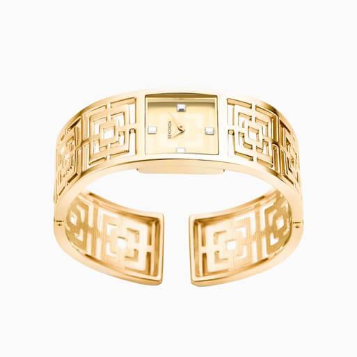 Gold Case Champagne Dial Gold Bracelet Watch
