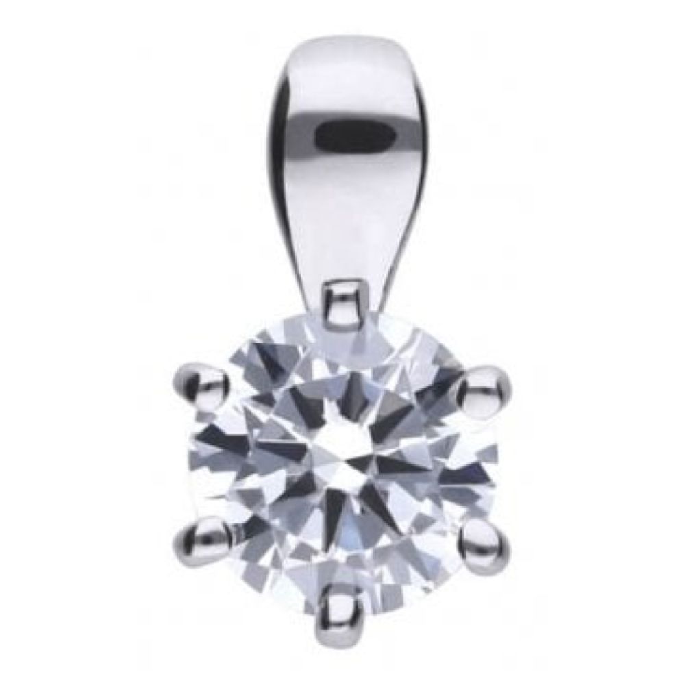 Claw Set 0.75ct Solitaire Pendant Necklace