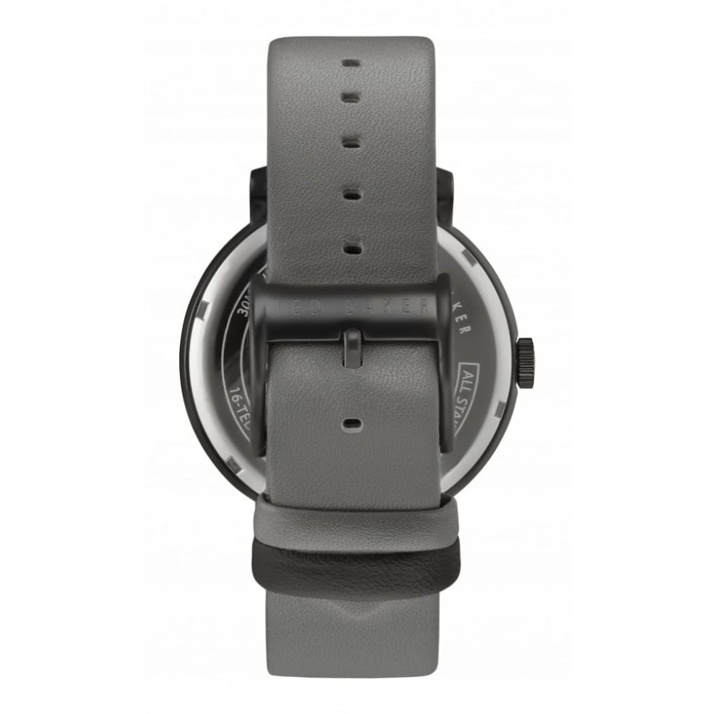 Stainless Steel Black Dial & Leather Strap Gents Wristwatch