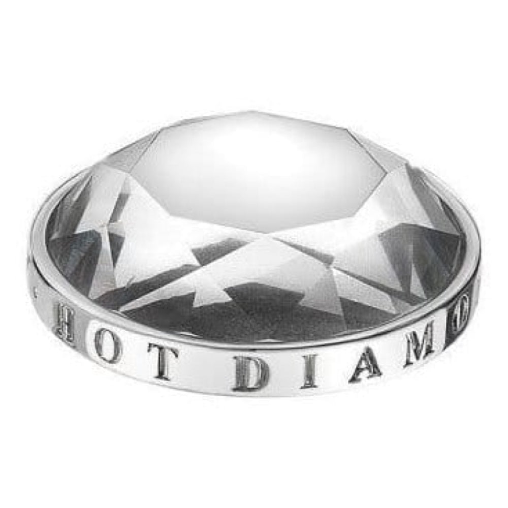 25mm Faceted Clear Silver Coin