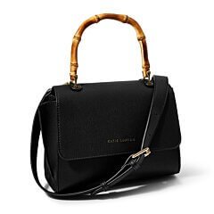Ezra Bamboo Top Handle Bag Black