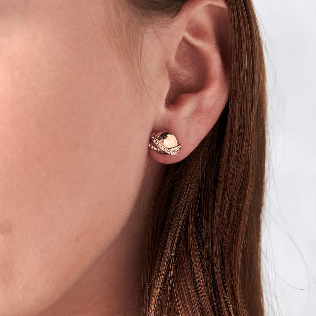 Classics 18K Rose Gold Plating Planet Stud Earrings