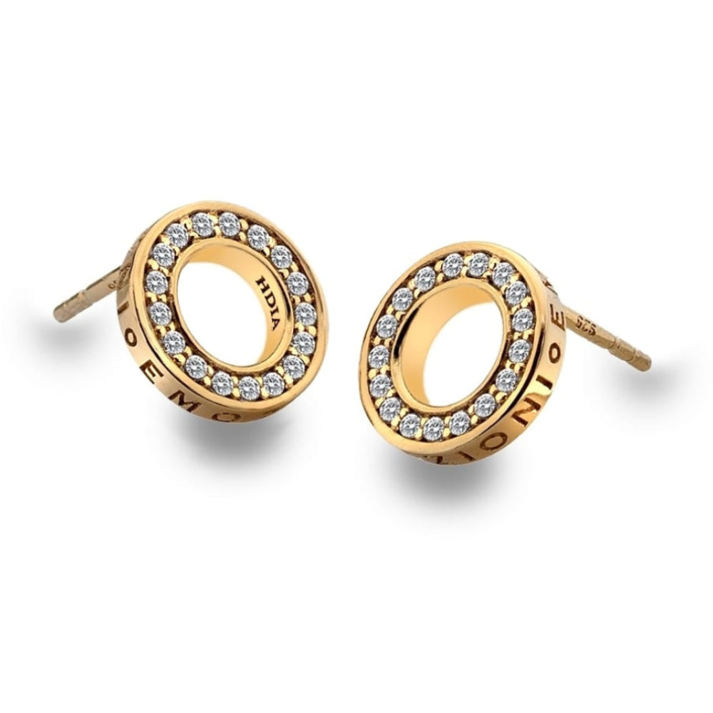 Yellow Gold Plate Saturno Earrings