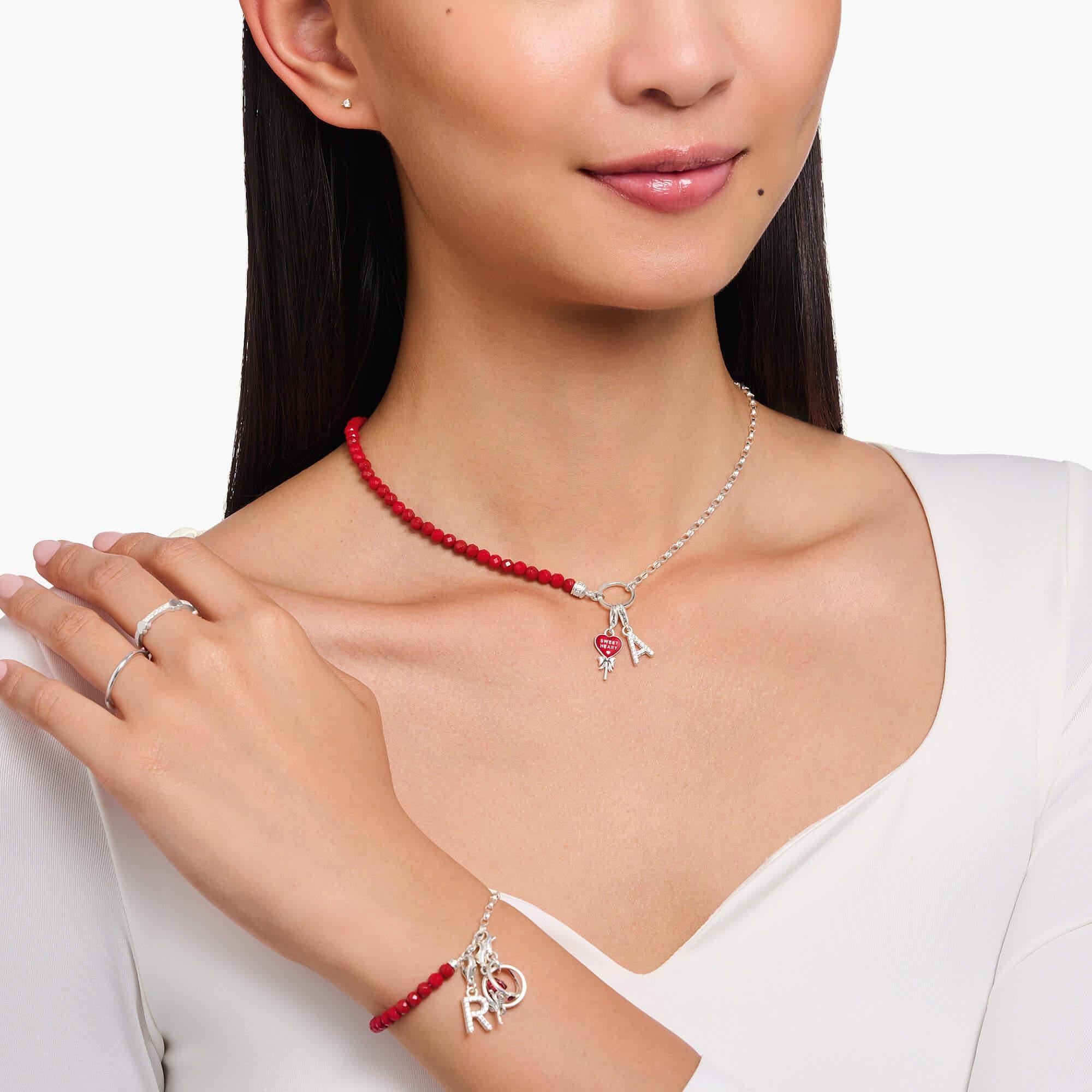 Sparkling letter A Charm Pendant
