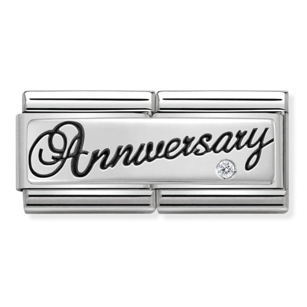 Classic Double Silver CZ Anniversary