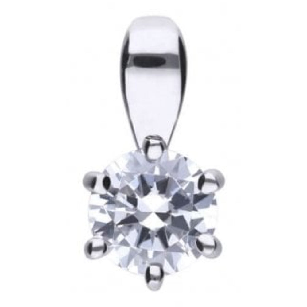 Claw Set 0.5ct Solitaire Pendant Necklace