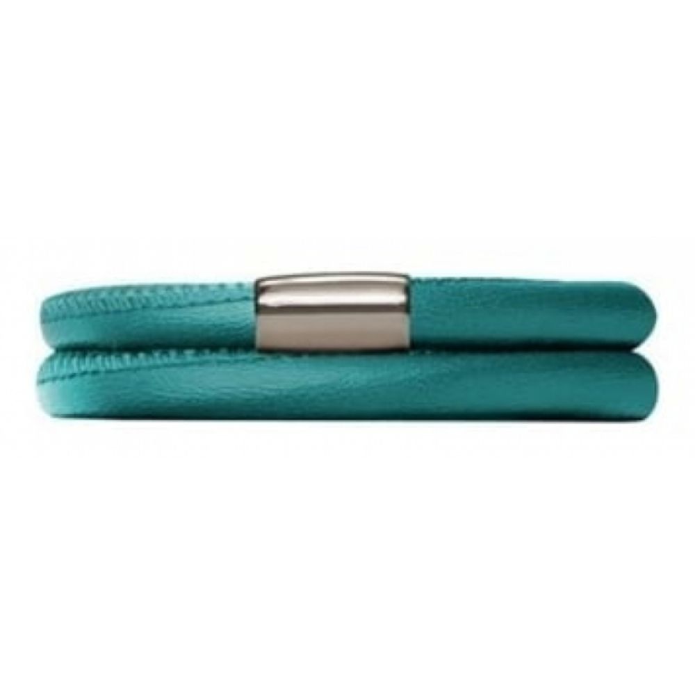 Green Leather Double Band Bracelet