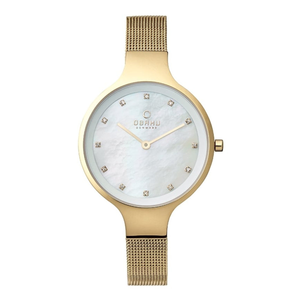 SKY - GOLD Gold Plated Stainless Steel Mesh Bracelet Watch
