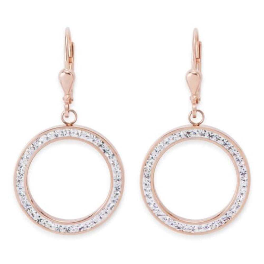 Crystal Circle Pierced Earrings