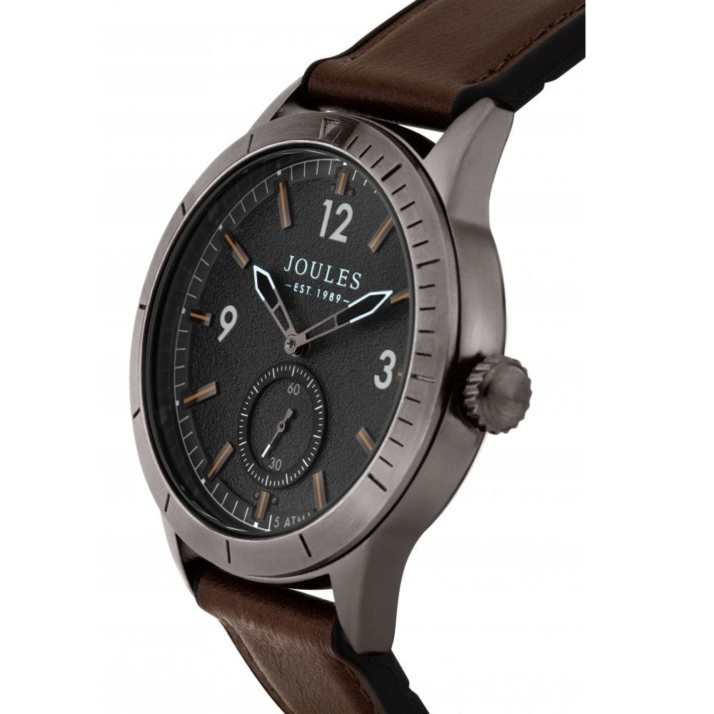 Black Strap Black Dial Sub Sec Gents Watch