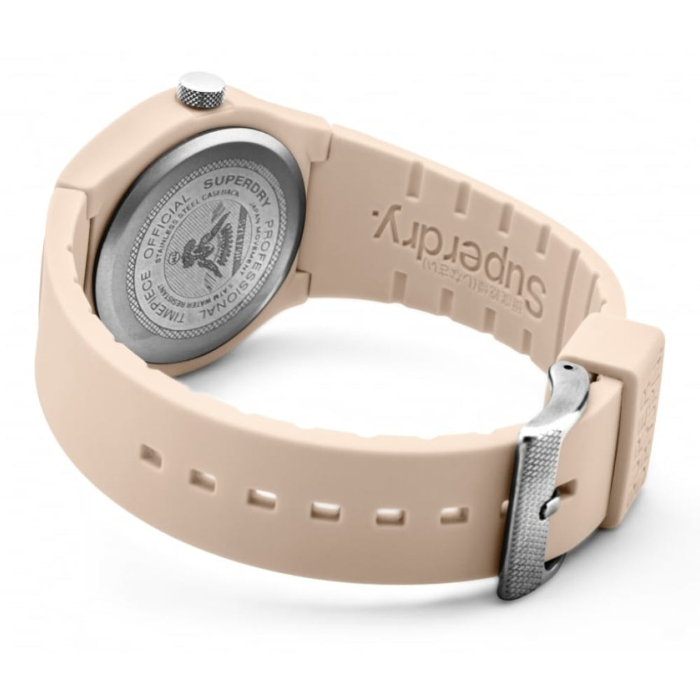 Urban Ombre Glitter Cream Dial With Cream Printed Silicone Strap Watch