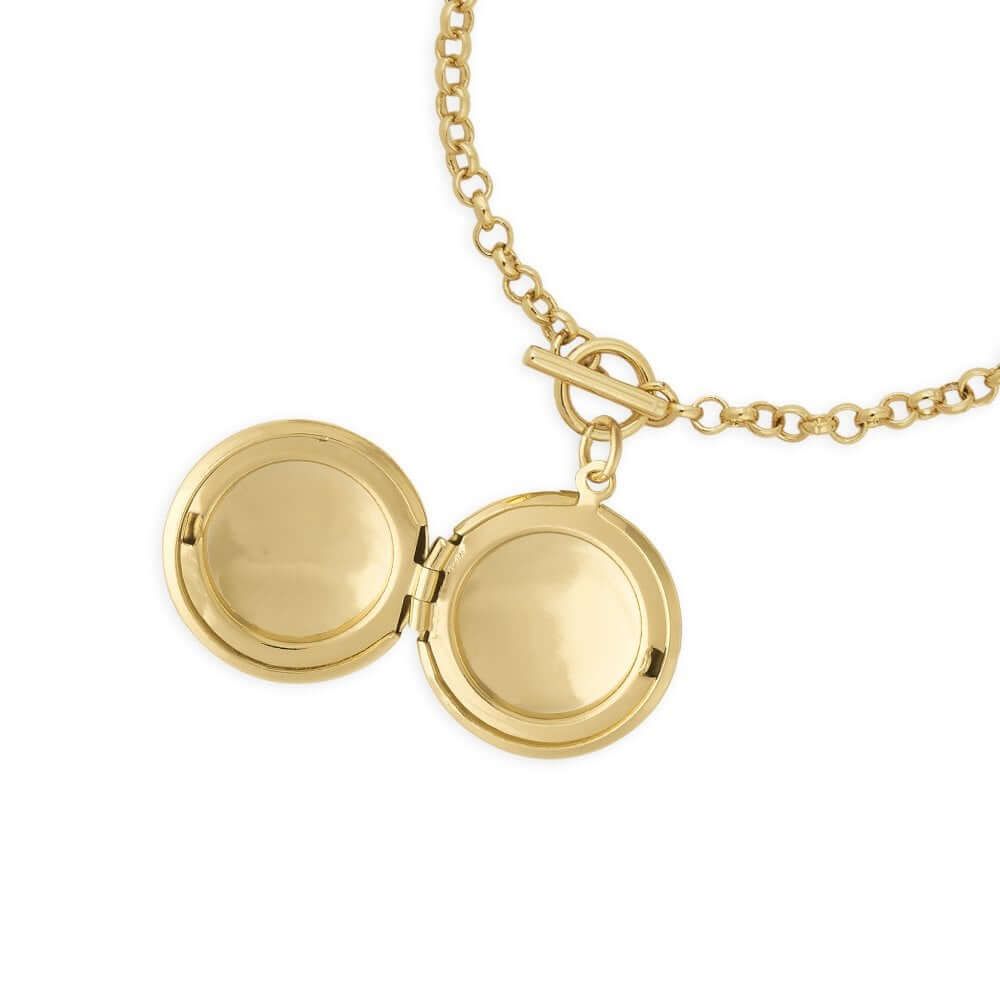 Life Lockets Gold Round Locket 18cm Bracelet