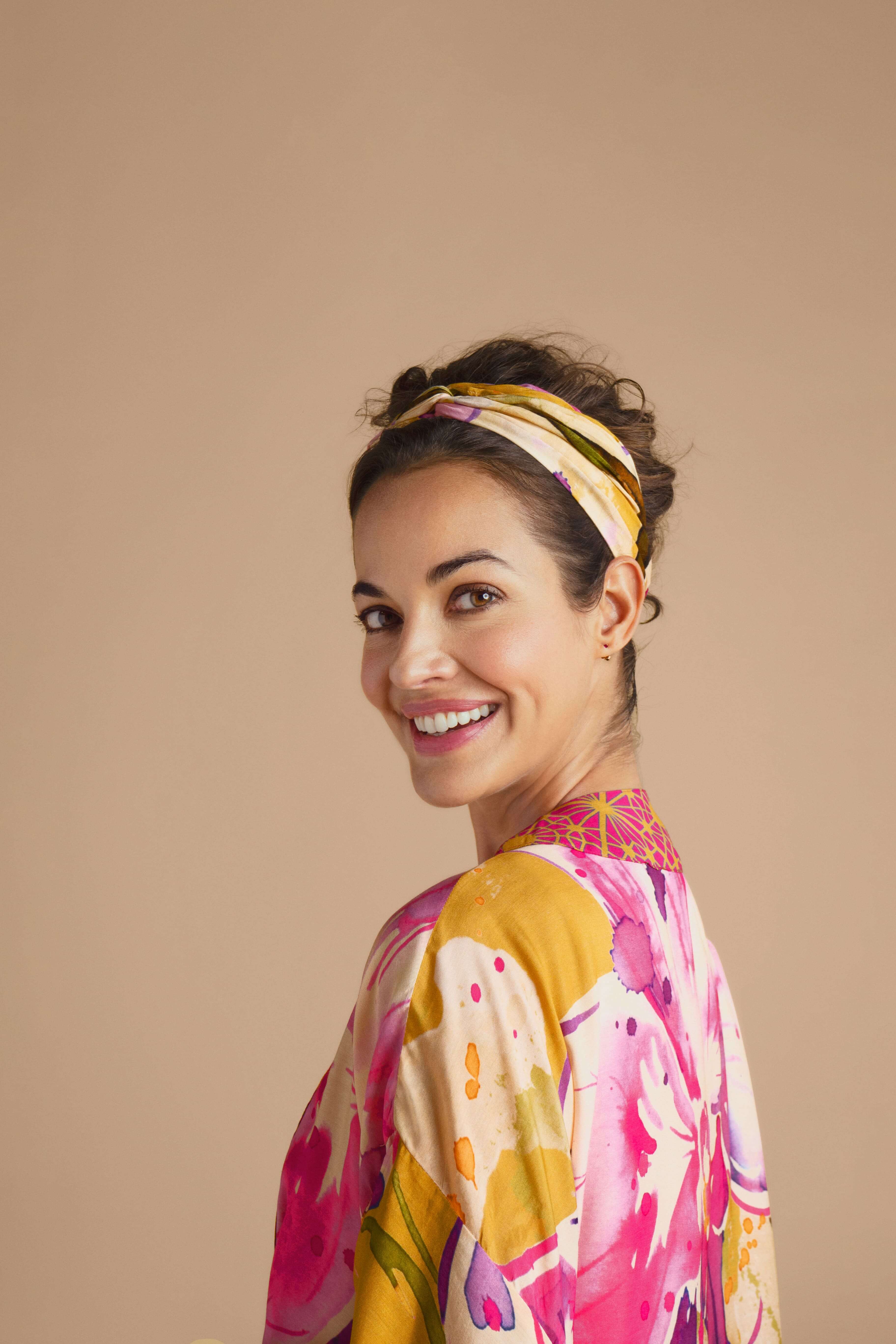 Orchid Elasticated Headband - Mustard