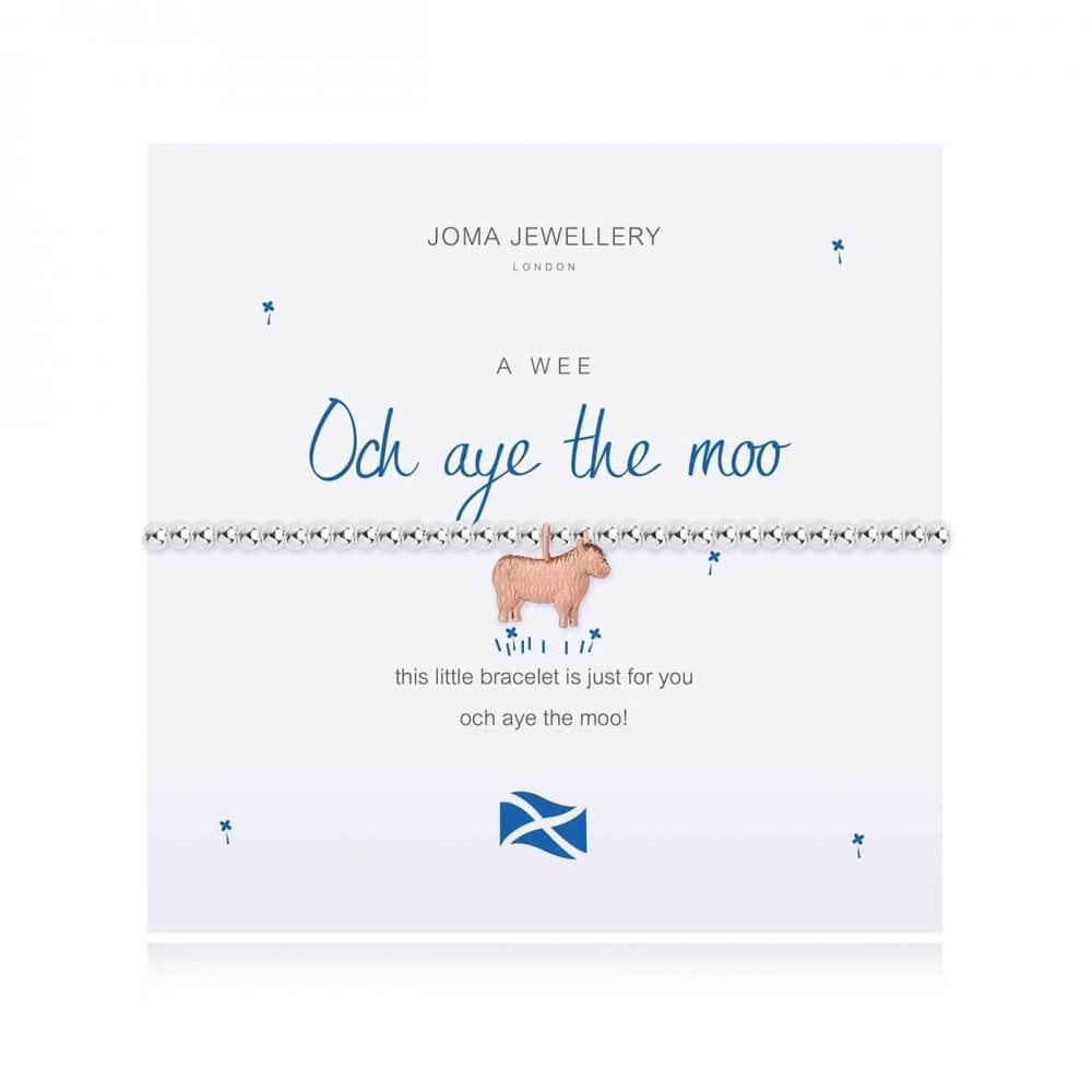A Little | Och Aye The Moo (Scottish) | Silver | Bracelet | 17.5cm Stretch