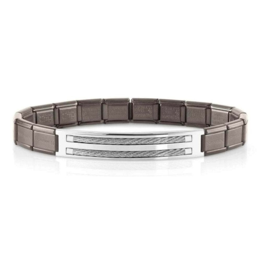 Trendsetter Bracelets In Satin Steel Fin, Gray (029_Double Cable)
