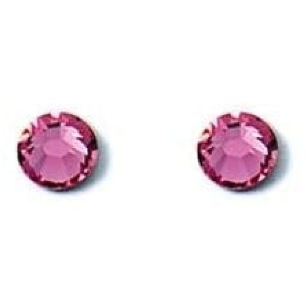 Ladies Circular Pink Studded Swarovski Element Earrings